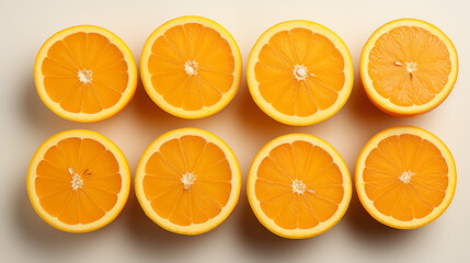 Oranges on White Background, Abstract Image, Texture, Pattern Background, Wallpaper, Cover and Screen of Smartphone, Cell Phone, Computer, Laptop, 9:16 and 16:9 Format