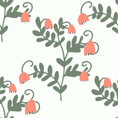 Floral seamless pattern. Cute summer background with flowers and leaves. Modern floral compositions. Fashion vector stock illustration for wallpaper, posters, card, fabric, textile