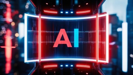 Futuristic AI Technology Display