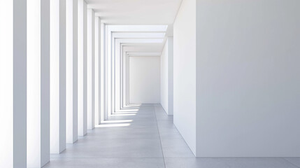 Fototapeta premium Minimalist Buildings and Interiors with Clean Lines and Neutral Colors. Copyspace