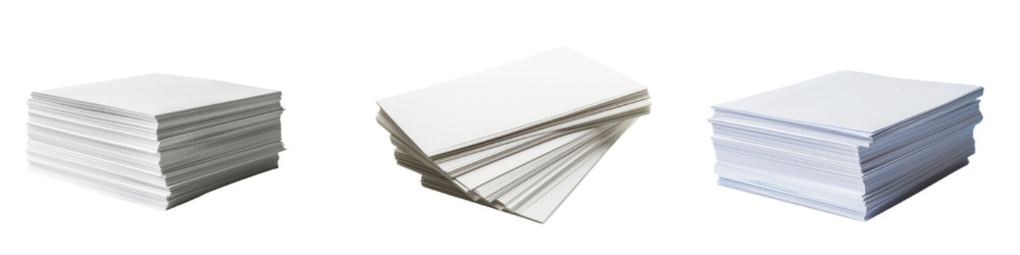 A stack of paper isolated on a white background.