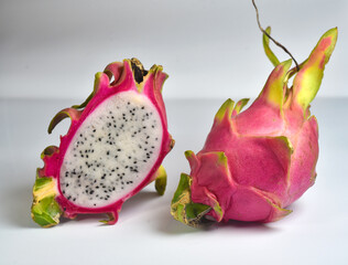 dragon fruit on white background