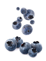 Blueberries Isolated on White Background. Ripe berries isolated.