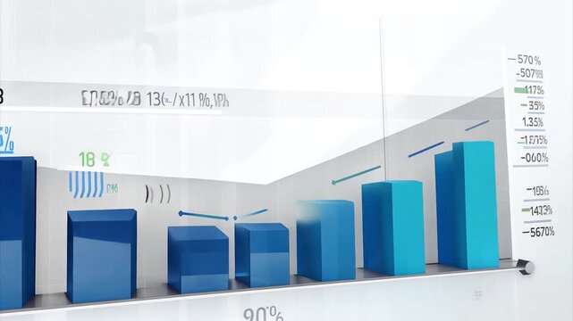 Graph showing growth upward trend in sales or interest rates and dividends charts in business.