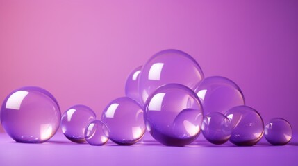 Pink and purple gel balls on the background of a bright brush photo zone. Children's birthday