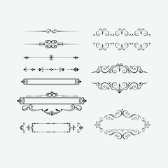 Floral dividers elements set for Islamic Arabic Calligraphy | Divider Decorative Lines