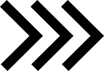 Black arrow icon sign isolated on transparent background.