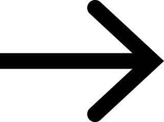 Black arrow icon sign isolated on transparent background.