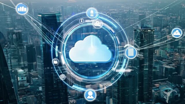 High-speed 5G internet and cloud computing are key elements of the modern economy, enabling efficient data storage and synchronization.