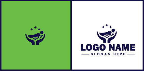 Massage therapy icon Bodywork Manual therapy Therapeutic massage flat logo sign symbol editable vector