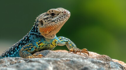 Obraz premium Gallotia lizard basking in the sun on a rock