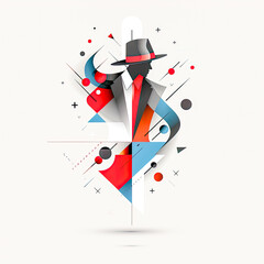 Abstract Expression of Dance and Music A Modern Graphic Art Depiction of a Dancer in Motion Featuring Fluid Lines and Vibrant Colors Capturing the Rhythm and Elegance of Movement Digital Art Backgroun