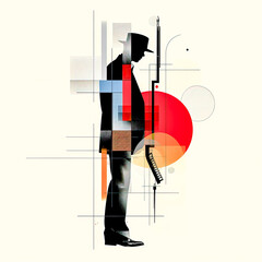 Abstract Expression of Dance and Music A Modern Graphic Art Depiction of a Dancer in Motion Featuring Fluid Lines and Vibrant Colors Capturing the Rhythm and Elegance of Movement Digital Art Backgroun