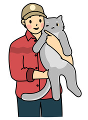 human and pet cat people