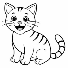 engaging line art illustration of a friendly cat vector SVG