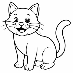 engaging line art illustration of a friendly cat vector SVG