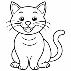 engaging line art illustration of a friendly cat vector SVG