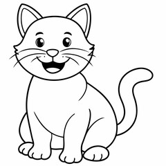 engaging line art illustration of a friendly cat vector SVG