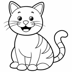 engaging line art illustration of a friendly cat vector SVG