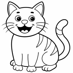 engaging line art illustration of a friendly cat vector SVG