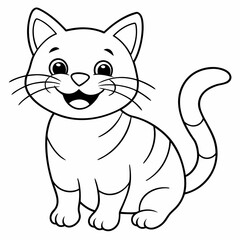 engaging line art illustration of a friendly cat vector SVG