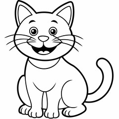 engaging line art illustration of a friendly cat vector SVG