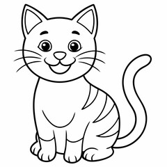 engaging line art illustration of a friendly cat vector SVG