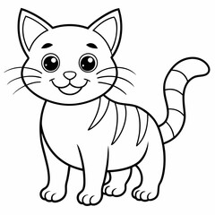 engaging line art illustration of a friendly cat vector SVG