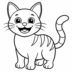 engaging line art illustration of a friendly cat vector SVG