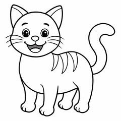 engaging line art illustration of a friendly cat vector SVG