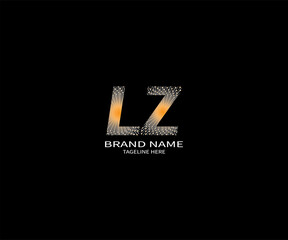 LZ letter logo creative design. LZ unique design. LZ letter logo design on black background.