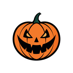 Vector Halloween pumpkin Clipart illustration On a White Background