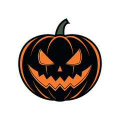 Vector Halloween pumpkin Clipart illustration On a White Background