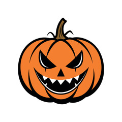 Vector Halloween pumpkin Clipart illustration On a White Background
