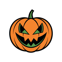 Vector Halloween pumpkin Clipart illustration On a White Background