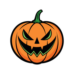 Vector Halloween pumpkin Clipart illustration On a White Background