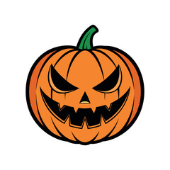 Vector Halloween pumpkin Clipart illustration On a White Background