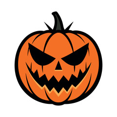 Vector Halloween pumpkin Clipart illustration On a White Background