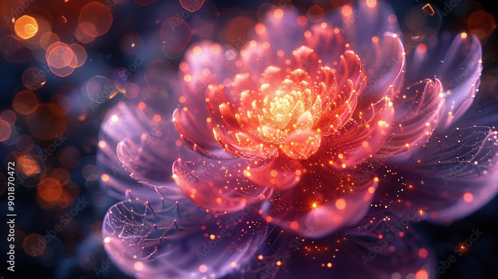Aufkleber a detailed view of a flower with hazy surroundings and a fuzzy picture of a bloom in focus
