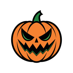 Vector Halloween pumpkin Clipart illustration On a White Background