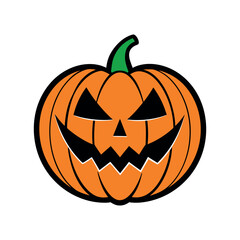 Vector Halloween pumpkin Clipart illustration On a White Background