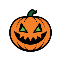 Vector Halloween pumpkin Clipart illustration On a White Background