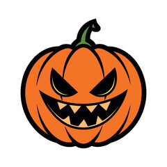 Vector Halloween pumpkin Clipart illustration On a White Background