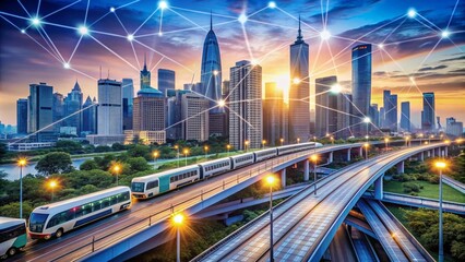Fototapeta premium Modern Urban Transportation Hubs: Efficient and Sustainable Connectivity