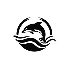 Graceful Glides Dolphin Vector Silhouette