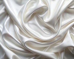 Obraz premium Gorgeous texture of white cotton silk background.
