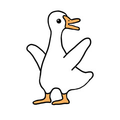 Silly Goose Cute Bird Cartoon Illustration