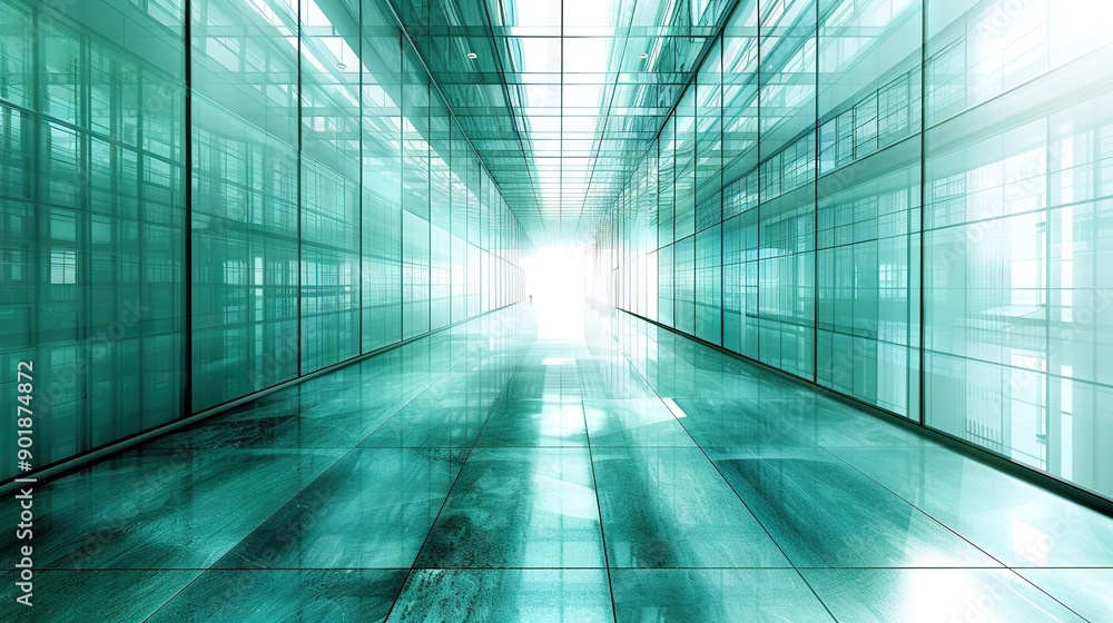 Poster a corridor full of windows has a lamp at its terminus it's illuminated by a distant tunnel's exit li