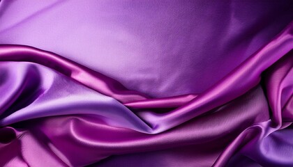 Fototapeta premium Beautiful purple pink silk satin background Soft folds on shiny fabric Luxury background with copy space for design Web banner Valentines day birthday Table top view flat lay