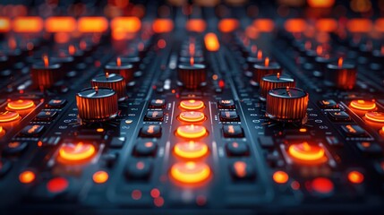 Obraz premium 3D Soundboard with Interactive Elements in Modern Design Background